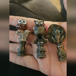 Set Of 3 Brass Lamp Finials